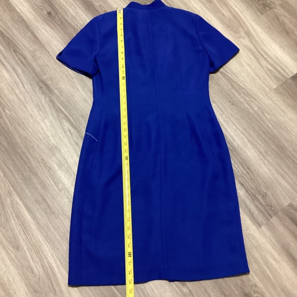 Vintage Colbalt Blue Size 6 Top Stitch Dress - Picture 5 of 8